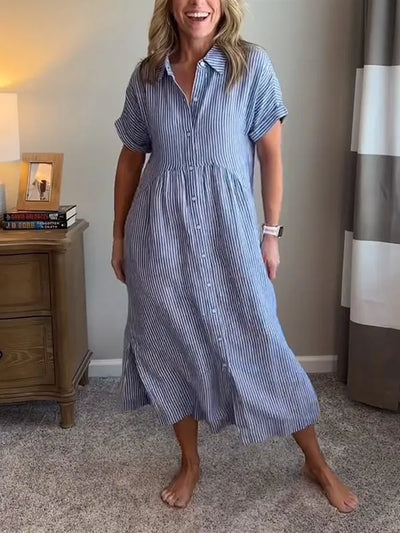 SARA – STRIPED SHIRT DRESS WITH EFFORTLESS ELEGANCE