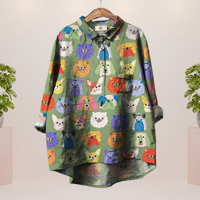 LANA – VINTAGE-INSPIRED PRINT BLOUSE