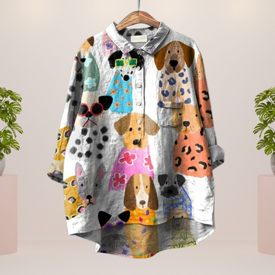 LANA – VINTAGE-INSPIRED PRINT BLOUSE