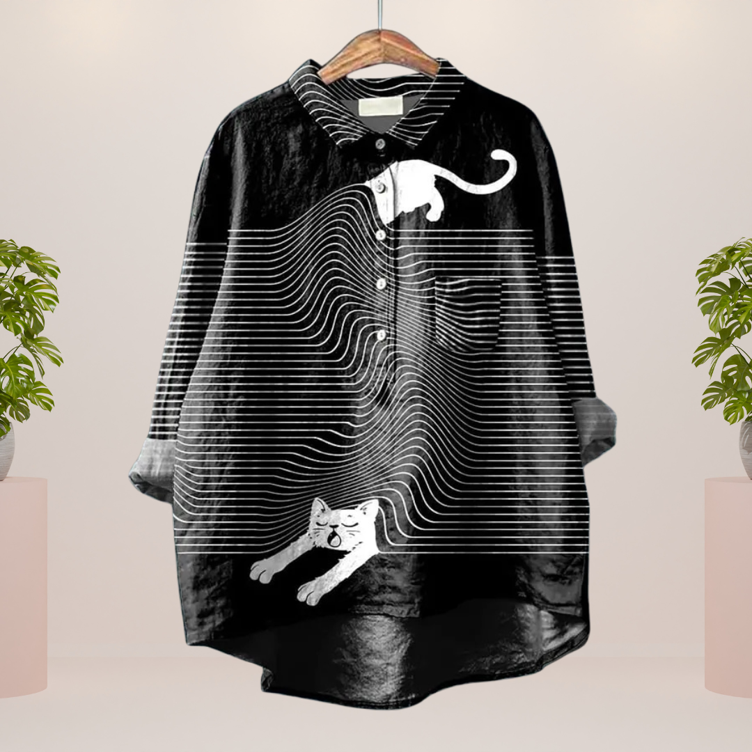 LANA – VINTAGE-INSPIRED PRINT BLOUSE