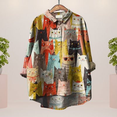 LANA – VINTAGE-INSPIRED PRINT BLOUSE