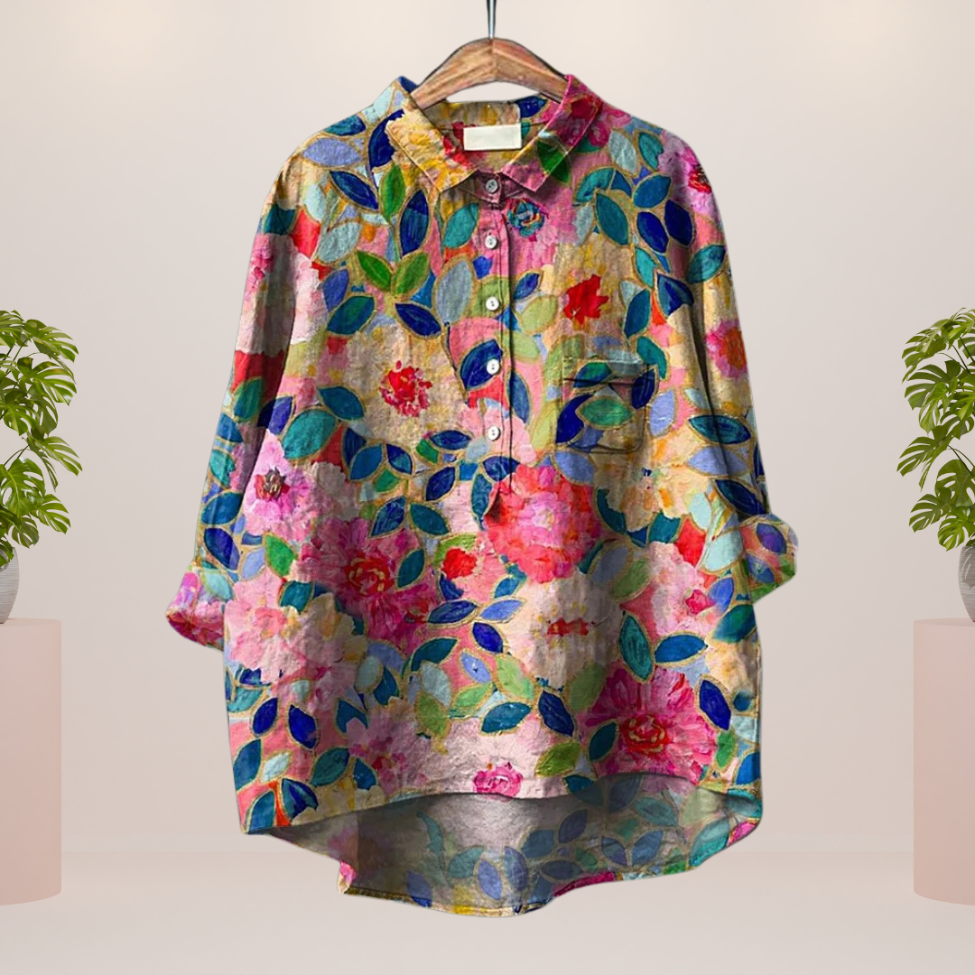 LANA – VINTAGE-INSPIRED PRINT BLOUSE