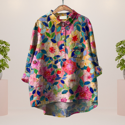 LANA – VINTAGE-INSPIRED PRINT BLOUSE