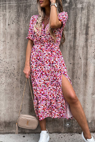 GEORGIA - FLORAL MAXI DRESS WITH V-NECK