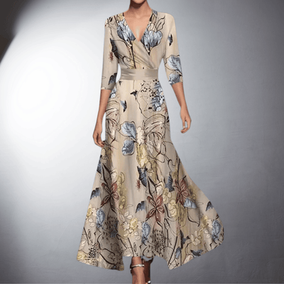 NUNZIA - ELEGANT EVENING DRESS WITH FLORAL CHARM
