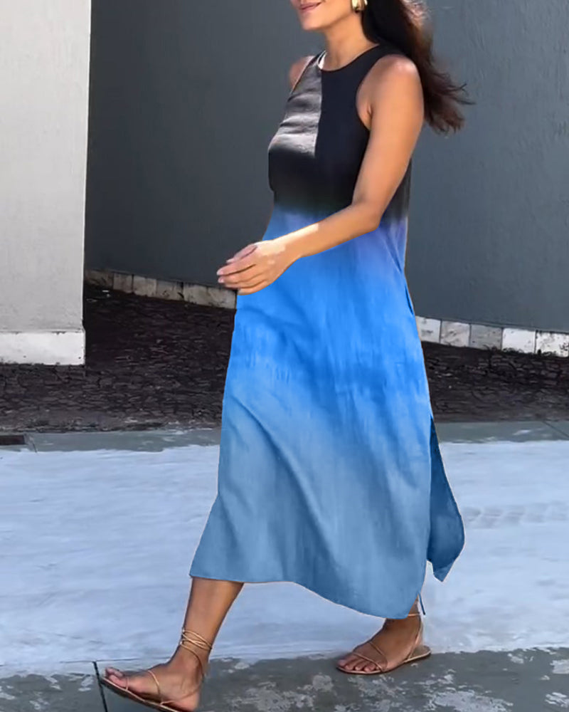 ANETTE – OMBRÉ GRACE SLEEVELESS MIDI WITH SOFT ROUND NECKLINE