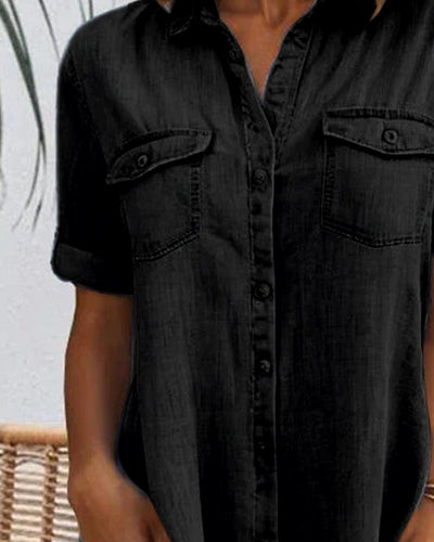 LUNA – RELAXED CHARM DENIM SHIRT DRESS