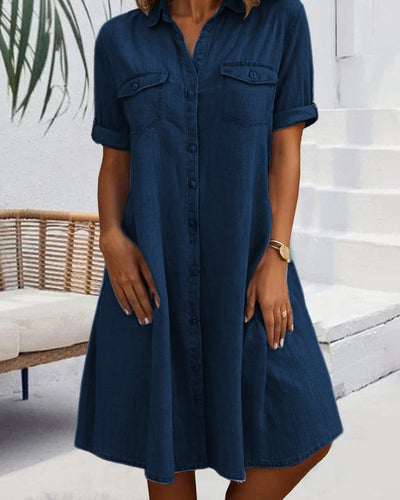 LUNA – RELAXED CHARM DENIM SHIRT DRESS