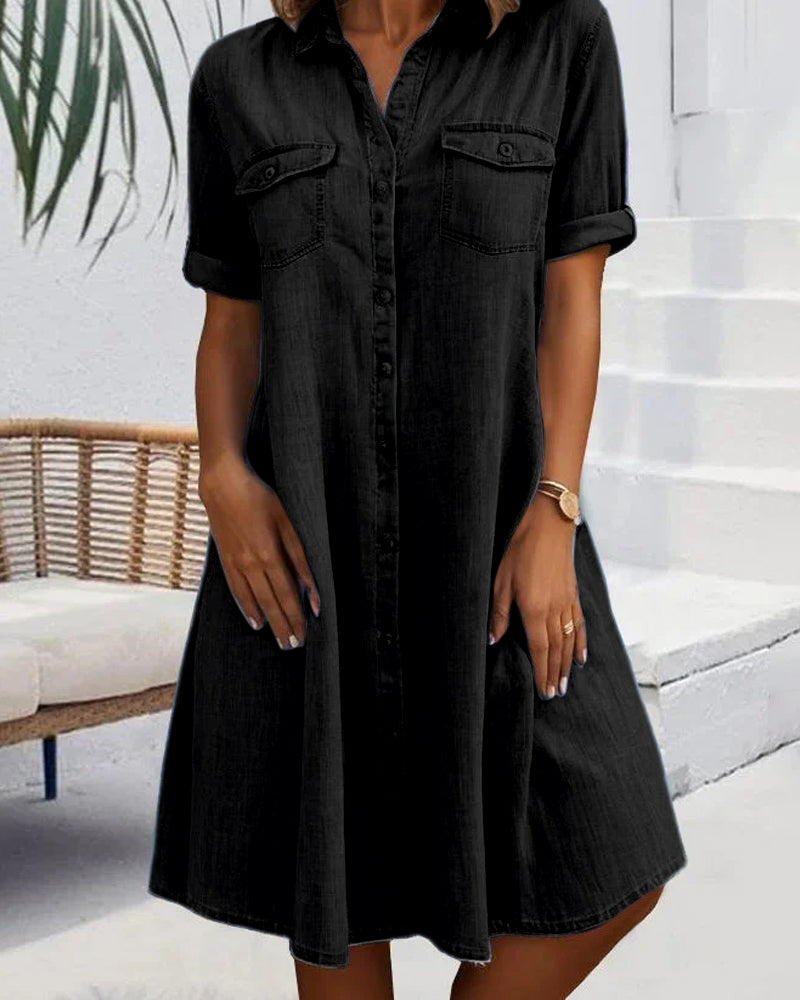 LUNA – RELAXED CHARM DENIM SHIRT DRESS