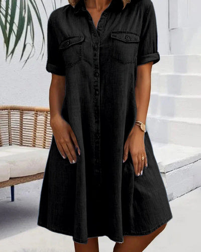 LUNA – RELAXED CHARM DENIM SHIRT DRESS