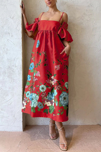 ARIELLE - ELEGANT DRESS WITH UNIQUE SLEEVES & PRACTICAL POCKETS