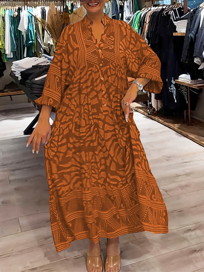 Mira – sunset bloom v-neck dress