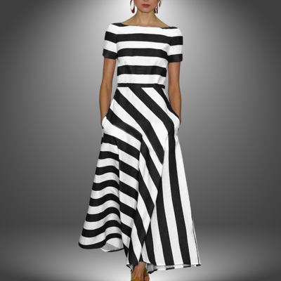 NICOLE – HANDCRAFTED STRIPED MAXI DRESS