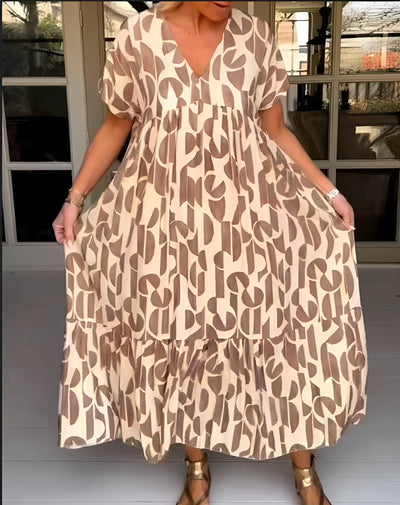 COLETTE – FLOWING CHARM V-NECK DRESS