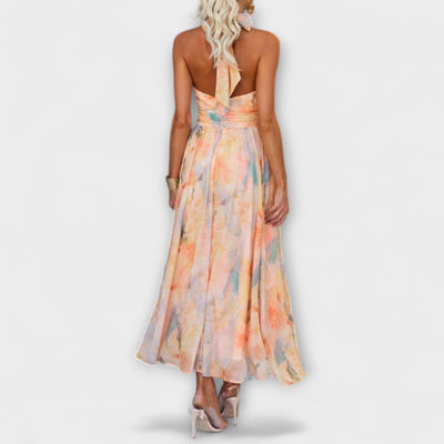 ELAINE – SUN-KISSED CHARM HALTER DRESS