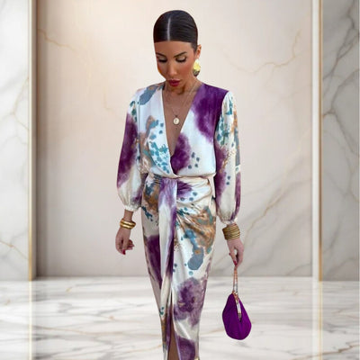 VALERIA – SCULPTED GRACE WAIST-KNOT DRESS