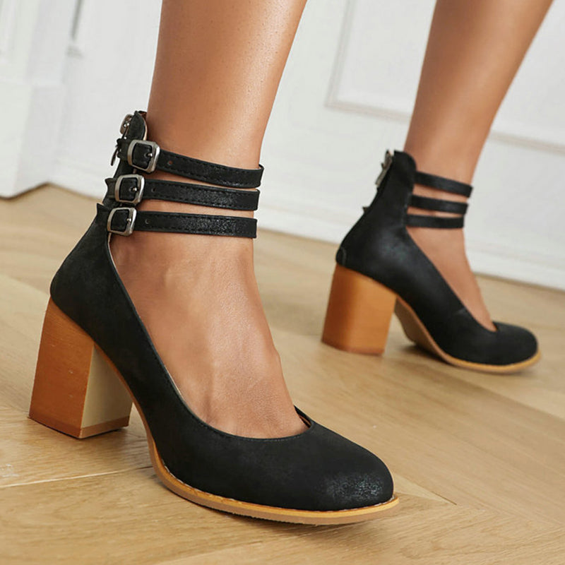 CASILDA – SMOOTH ELEGANCE BLOCK-HEEL SANDALS