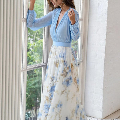 SIENNA – DEEP V-NECK DRAMA IN A FLOWING MAXI FORM