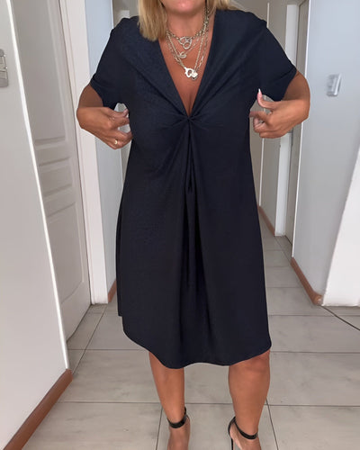 LAURENCE – RUCHED ELEGANCE WITH A SOFT V-NECK SILHOUETTE