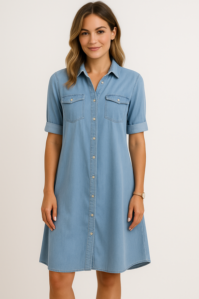 LUNA – RELAXED CHARM DENIM SHIRT DRESS