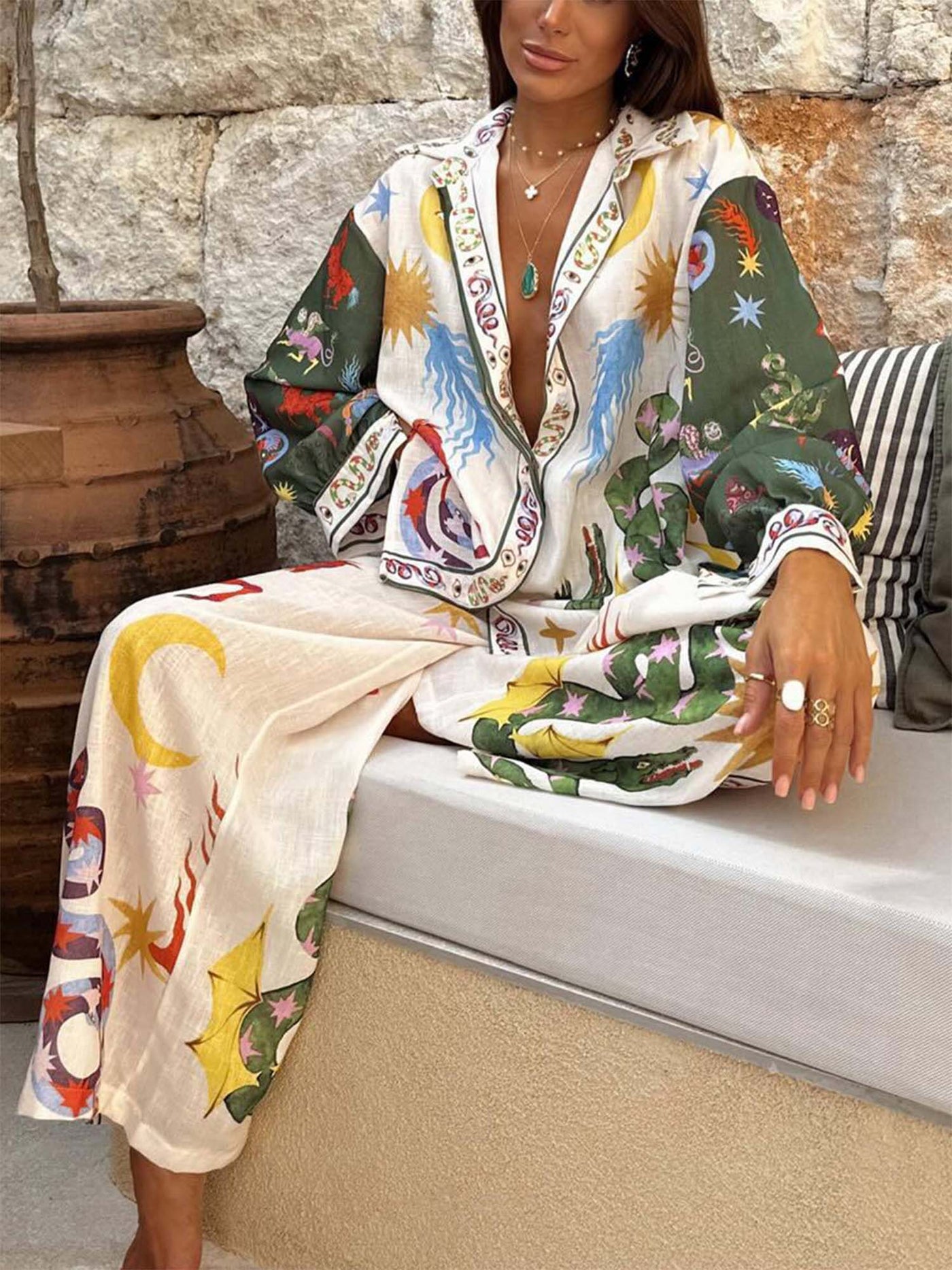 TROPICALE – TWO-PIECE SET WITH SUNLIT ESCAPE PRINT