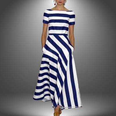 NICOLE – HANDCRAFTED STRIPED MAXI DRESS