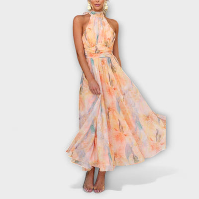 ELAINE – SUN-KISSED CHARM HALTER DRESS