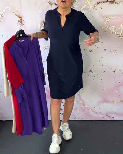 HANNE – REFINED ALLURE V-NECK DRESS