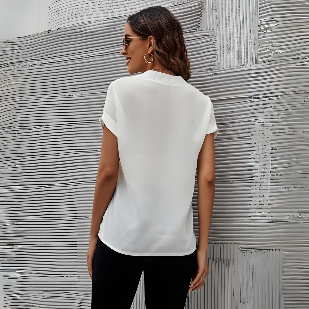 Serenity – soft bloom v-neck blouse
