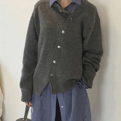 LINDA - CASHMERE VEST WITH ASYMMETRICAL BUTTONS