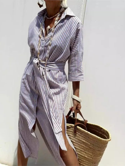 GÉRALDINE – EFFORTLESS CHARM STRIPED DRESS