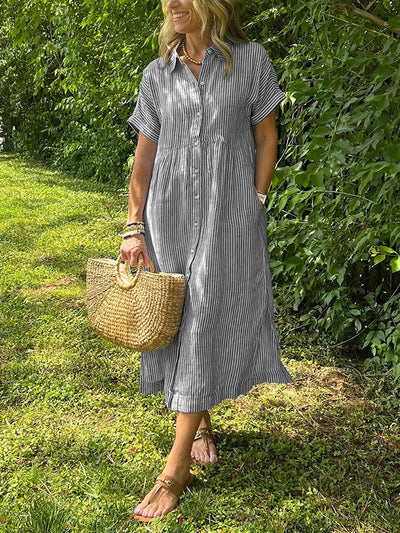 SARA – STRIPED SHIRT DRESS WITH EFFORTLESS ELEGANCE