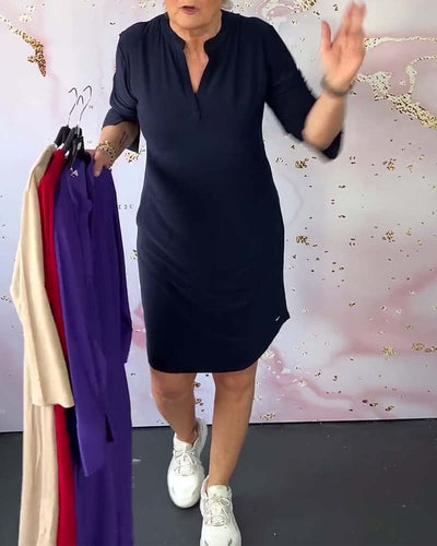 HANNE – REFINED ALLURE V-NECK DRESS