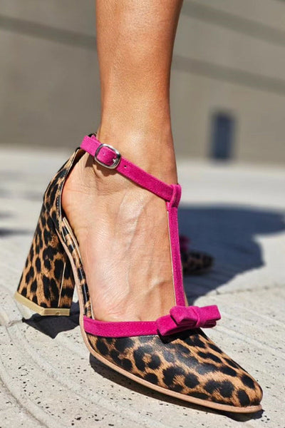 LEONTINA – WILD GRACE LEOPARD-ACCENT SANDALS
