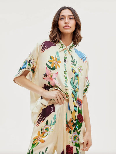 SATIN SUIT – LUXE DRAPE WITH A REFINED PRINT