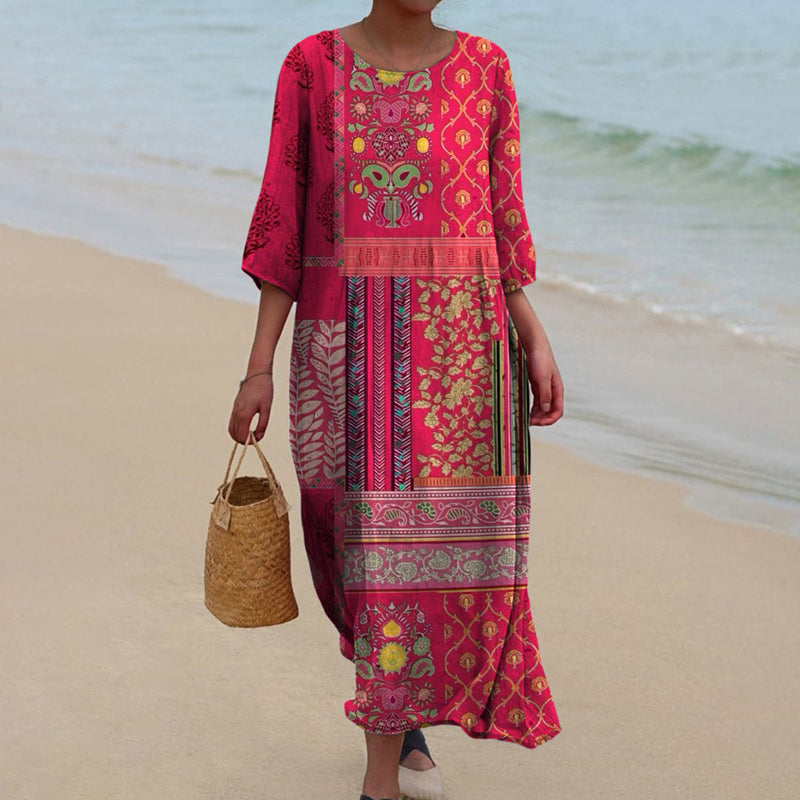 ADELINE – FLOWING DRESS IN ETHNIC CHIC