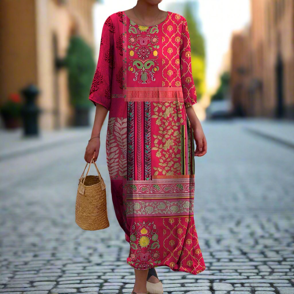 ADELINE – FLOWING DRESS IN ETHNIC CHIC