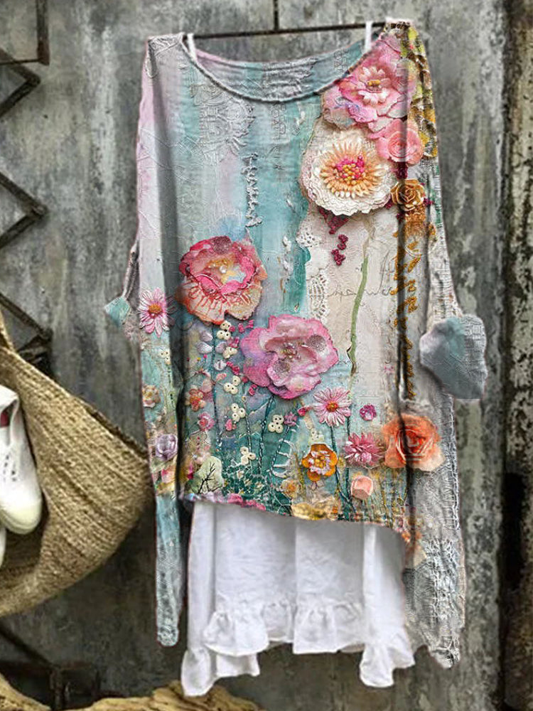 SELIANE – BRUSHSTROKE CHARM SILK BLOUSE