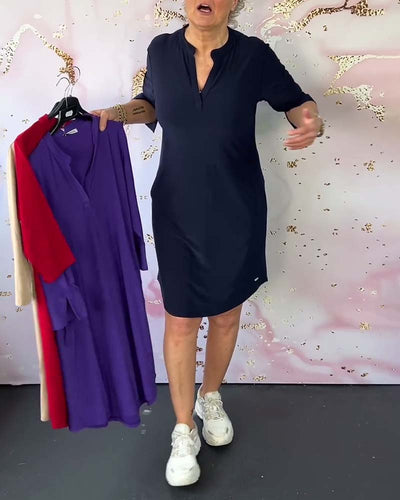 HANNE – REFINED ALLURE V-NECK DRESS