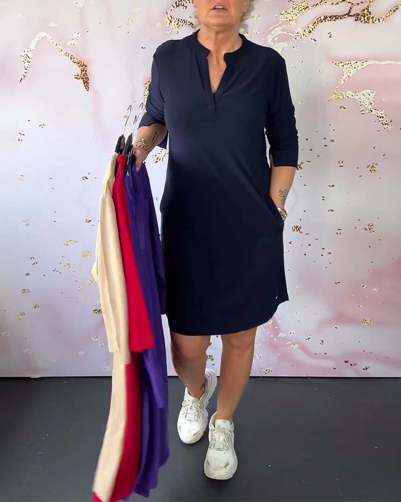 HANNE – REFINED ALLURE V-NECK DRESS