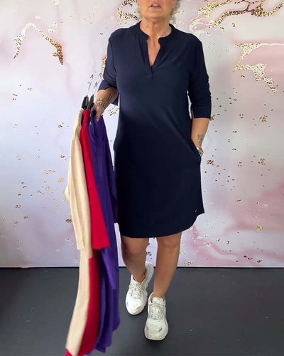 HANNE – REFINED ALLURE V-NECK DRESS
