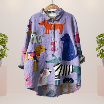 LANA – VINTAGE-INSPIRED PRINT BLOUSE
