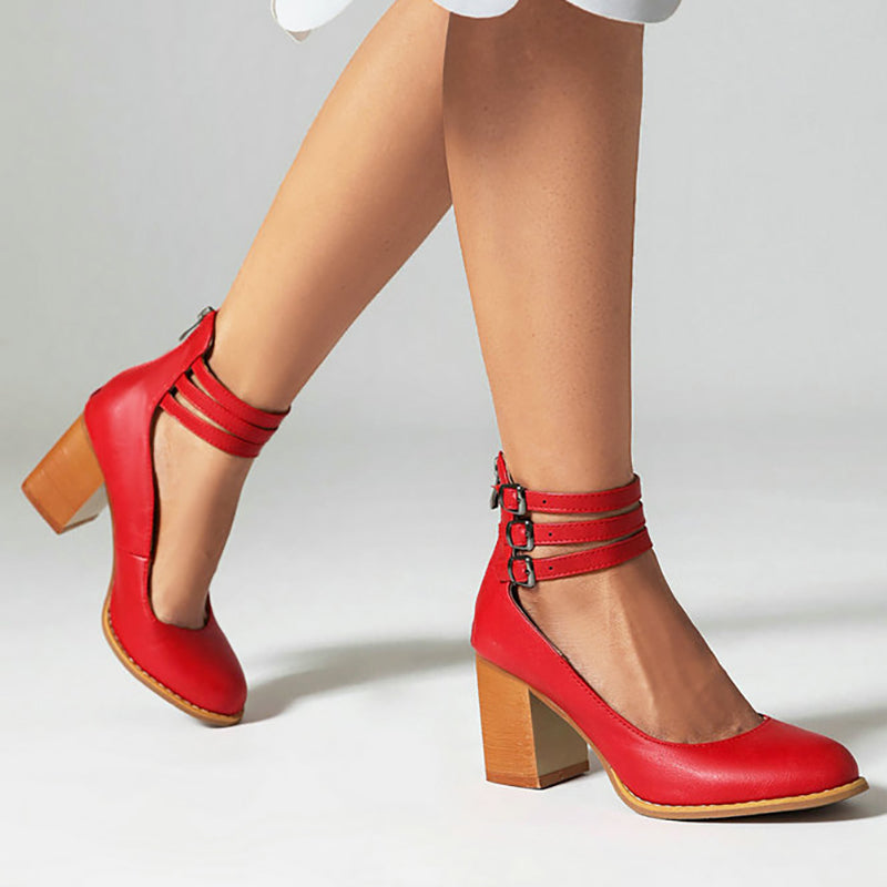 CASILDA – SMOOTH ELEGANCE BLOCK-HEEL SANDALS