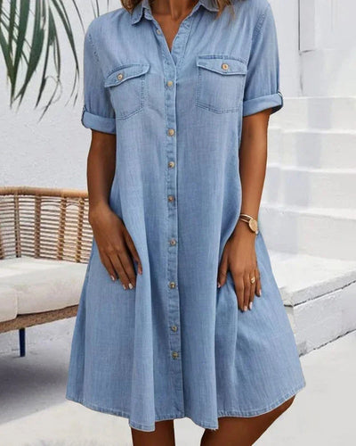 LUNA – RELAXED CHARM DENIM SHIRT DRESS