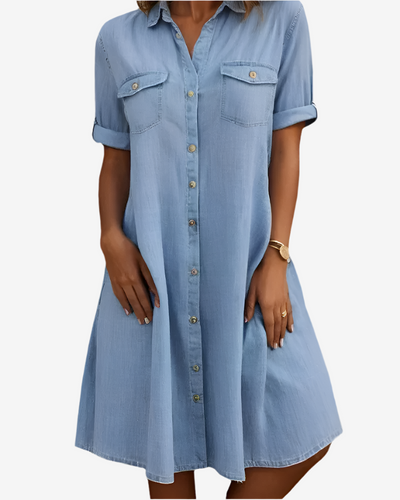 LUNA – RELAXED CHARM DENIM SHIRT DRESS