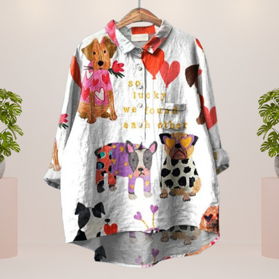 LANA – VINTAGE-INSPIRED PRINT BLOUSE