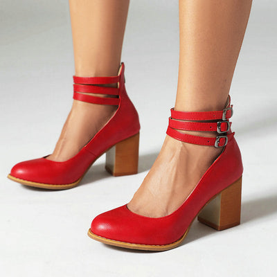 CASILDA – SMOOTH ELEGANCE BLOCK-HEEL SANDALS