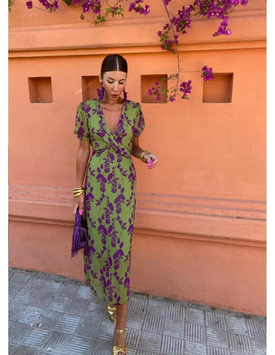 MELYS – PRINTED CHARM MIDI DRESS