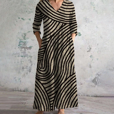 KYLA – VINTAGE STRIPES FLOW MAXI DRESS