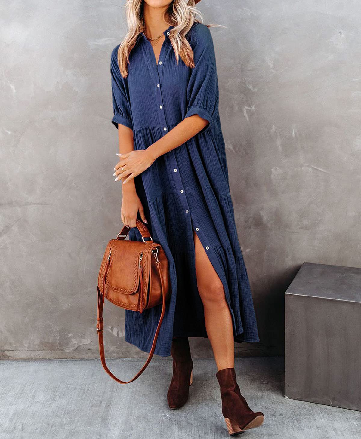 LUNA – RUFFLED GRACE SHIRT DRESS